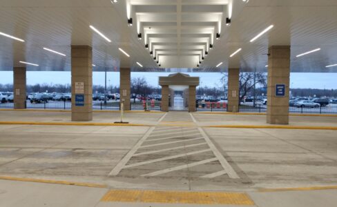 Final terminal canopy crosswalk