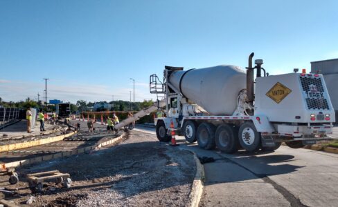 Paving Exit Rd curve